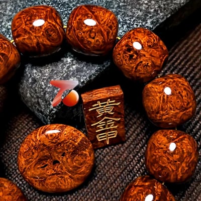 印度小葉紫檀18mm極品爆滿瘤疤老形珠【黃金甲】3