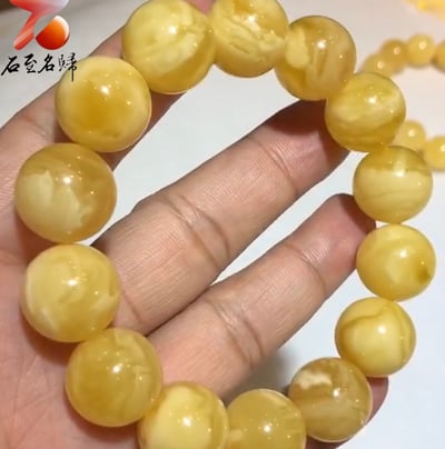 至臻之選·優雅珍藏 | 頂級俄料白花蜜蠟16mm手珠6