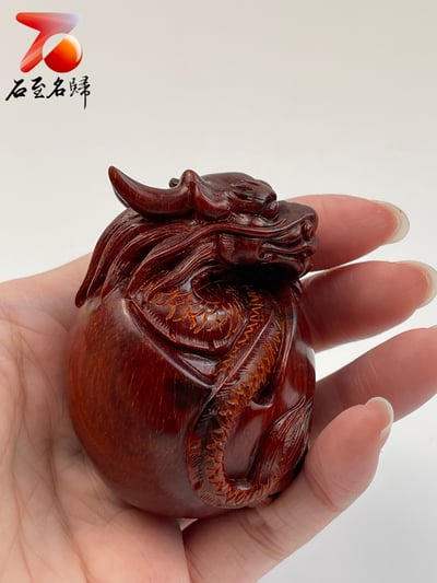 印度小葉紫檀高油密二膘材質 湘工精雕【龍蛋】6