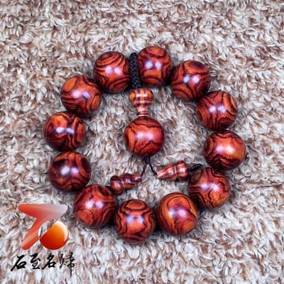 海南黃花梨野生料手珠 20mm×12+1顆 重量49.1克6