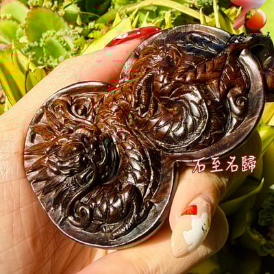 天然 印度小葉紫檀高油密帶金星樹心料 湘工手作【真龍納瑞．福祿在握】3