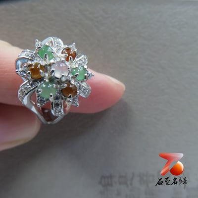 翡翠A貨+925銀【皇冠造型戒指】戒圍可伸縮 附玉石鑑定書3