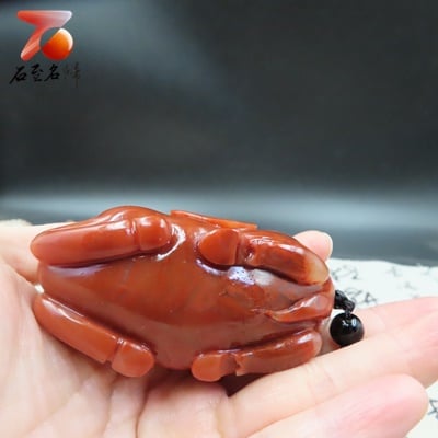 老撾結晶朱砂石【唐馬手把件】6