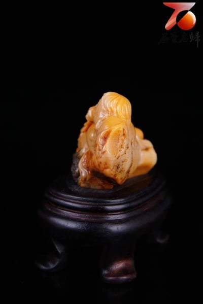 壽山中版田黃【劉海對金蟾】4