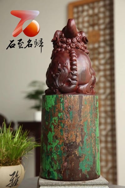 印度小葉紫檀拆房老料整木製作【招財貔貅】4