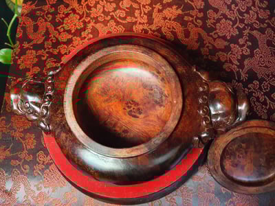 印度小葉紫檀【獸首壺】6