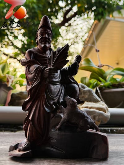 印度小葉紫檀 清刀鏤空雕刻【濟公活佛-降龍羅漢】6