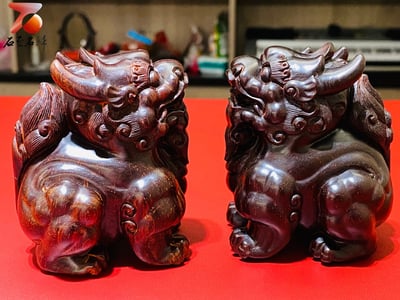 印度小葉紫檀高油密二膘料 湘工手作【瑞獸貔貅】1