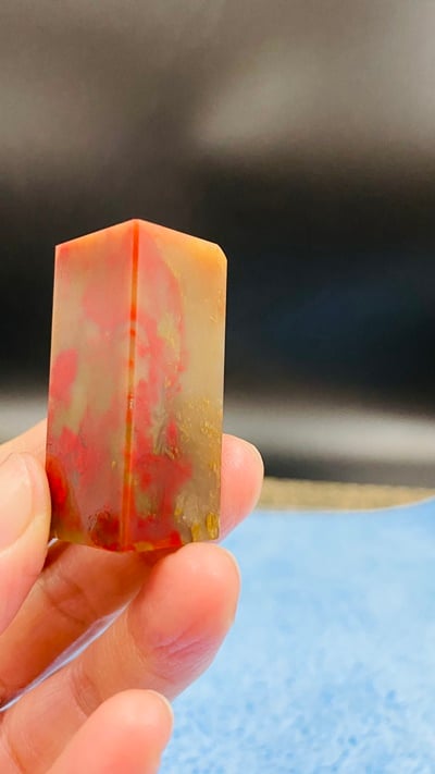 巴林牛角凍雞血石印章5