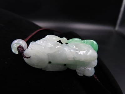 純天然綠翡翠 A貨可鑑定【招財貔貅項鍊/掛件】7