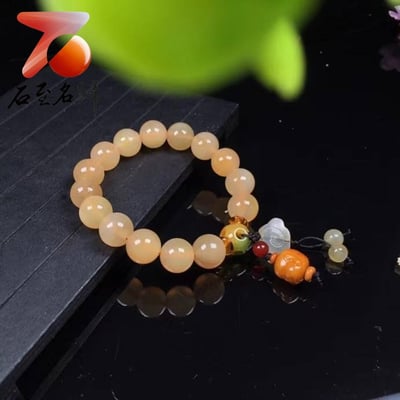 正宗純天然羊角 西藏羊角12mmx15顆 20mmx12顆圓珠手串冰種全透黃料帶血 附保養橄欖油與收藏禮盒7