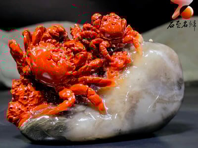 老撾石手工精雕 張國民老師作品【步步高升，八方來財】7