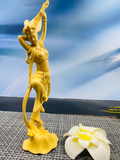 大葉黃楊木【飛天四音】中式古典雅件10