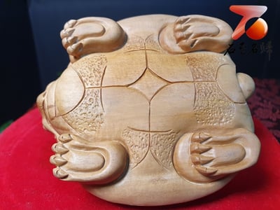 印度老山檀香全手工-湖南大師雕刻【招財龍龜】5