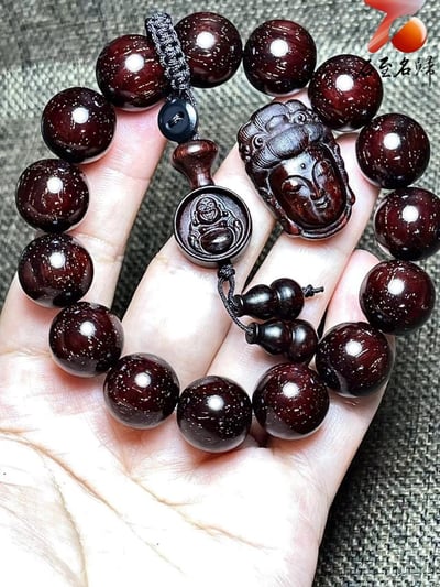 印度小葉紫檀老料15mm滿金星精選【觀音】5