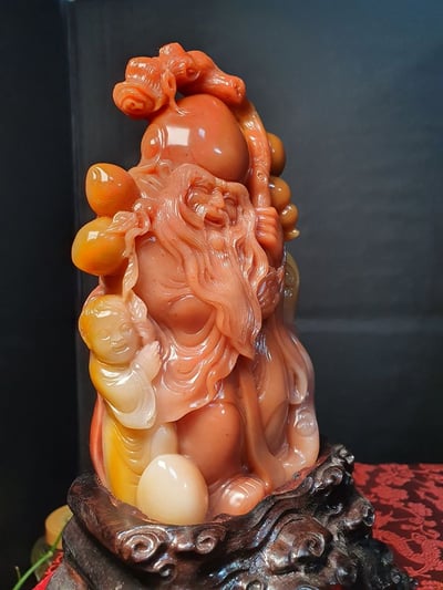 壽山桃花芙蓉凍石【南極仙翁】3