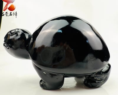 丹東石純手工雕烏龜 張國民雕刻家作品【墨墨守財龜】6