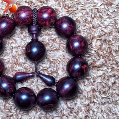 海南黃花梨紫油梨老料 X紋對眼鬼臉20mm手珠  重量51.7克3