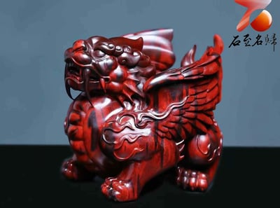 印度小葉紫檀 純手工精雕 【招財飛天貔貅】傳承與財富的化身7