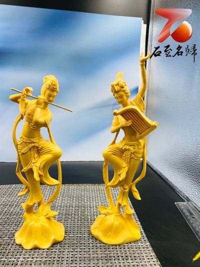 大葉黃楊木【飛天四音】中式古典雅件3