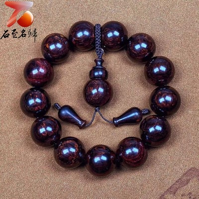 精選極品海南黃花梨紫油梨 X紋對眼+京劇臉譜18mm手珠 重量 47.5克6