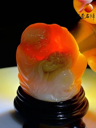 老撾田黃銀包金擺件【劉海對金蟾】2