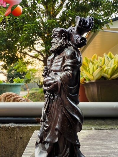 印度小葉紫檀滿金星純手工雕作品【達摩祖師】鎮宅辟邪 頂級匠藝8