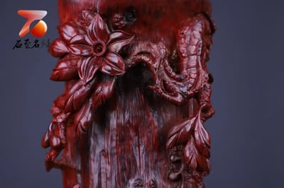 印度小葉紫檀精工款【雙喜臨門-筆筒】2