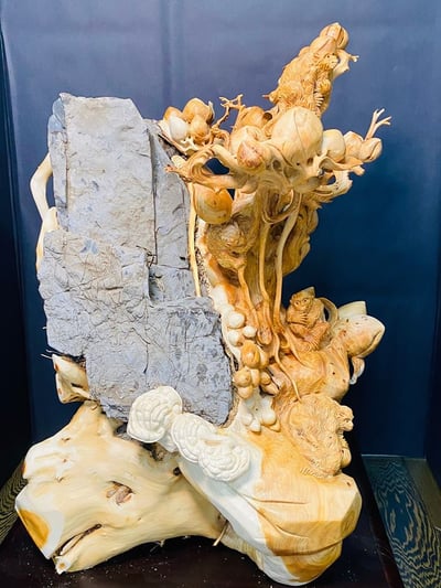 太行崖柏根抱石【靈猴獻瑞】1