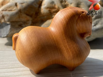 焦糖味重油料城口崖柏手把件 《富貴有餘-唐馬》4