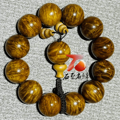 金絲楠小葉楨楠水波＋龍膽紋20mm手珠(20mm x 12顆)5