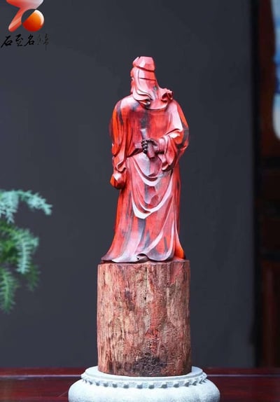 印度小葉紫檀高油密拆房老料快刀作品【關公】5