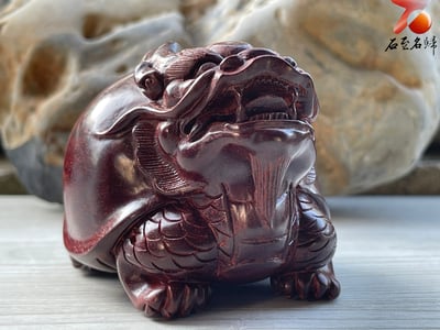 印度小葉紫檀高油密樹心料 湘工手作【招財龍龜】3