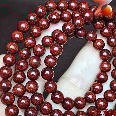 天然 精選印度小葉紫檀360度爆滿大龍鱗+爆滿金星6mmx108顆念珠5