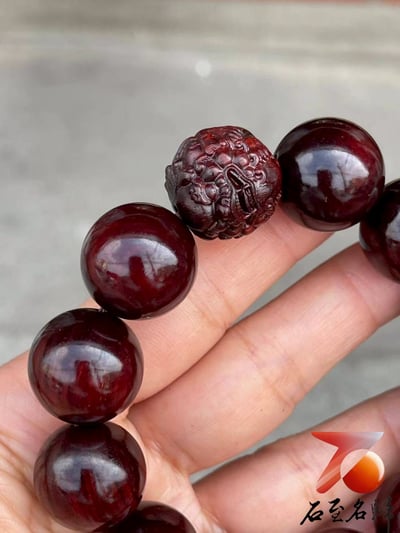 天然 印度小葉紫檀玻璃底老料 高油高密20mm手珠【招財貔貅】2