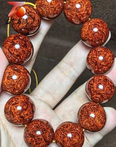 超漂亮印度小葉紫檀20mm泥料爆滿瘤疤【富甲天下】6