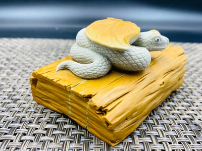 天然巧雕 壽山山秀園石系列【白蛇】5