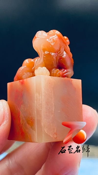 巴林芙蓉凍雞血石印章2