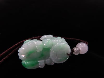 純天然綠翡翠 A貨可鑑定【招財貔貅項鍊/掛件】8