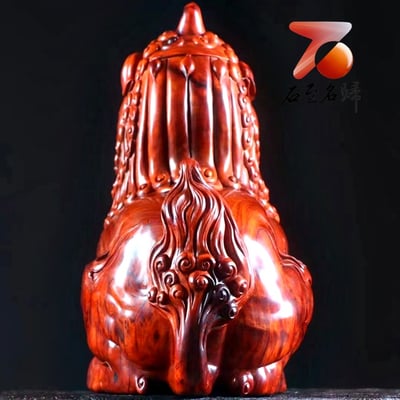 印度小葉紫檀高油密雞血紅泥料【瑞獸狻猊】8