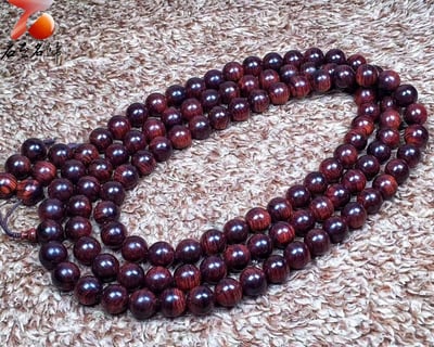 海南黃花梨 限量三串 紫油梨老料12mm×108+6顆9