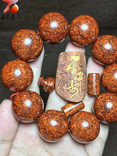 超漂亮印度小葉紫檀泥料爆滿頂級纓子瘤疤 【一生平安】2