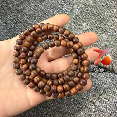 海南黃花梨 油梨老料6×7mm×108顆手串5