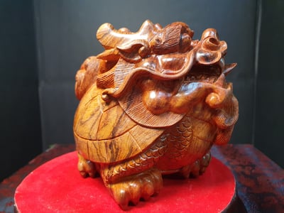 海南黃花梨油梨老料【招財龍龜】大規格3