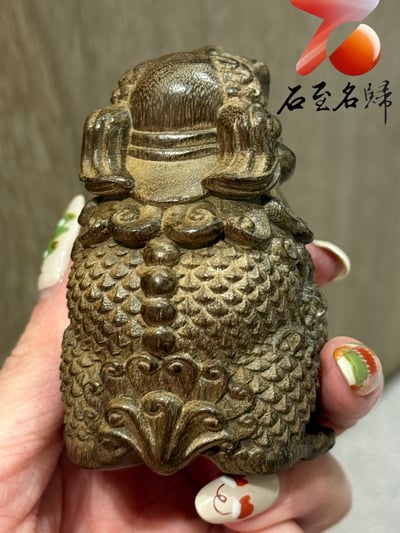 金絲楠木小葉楨楠陰沉綠料雕刻【望天吼】一吼定乾坤，抬首鎮四方3