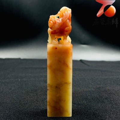 老撾三彩荔枝凍瑞獸方印5