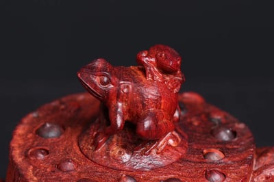 印度小葉紫檀一木鏤空【蓮蓬-多子多福】3