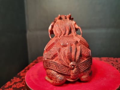 特選印度小葉紫檀實心料製【2號招財龍龜】2