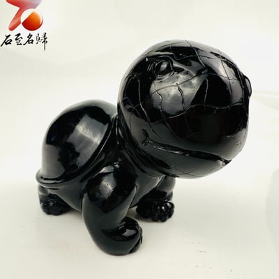 丹東石純手工雕烏龜 張國民雕刻家作品 【暗影龜俠】2