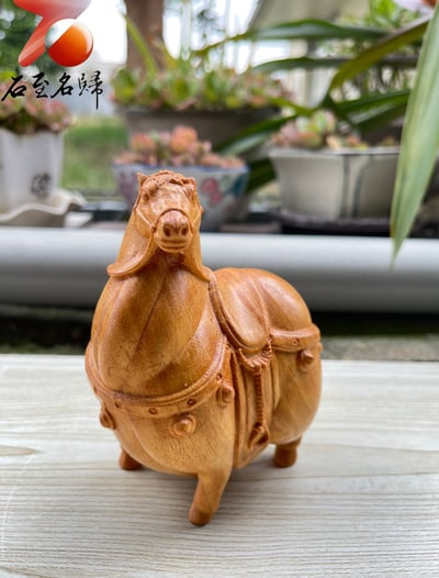 雲南大葉黃楊木 唐風餘韻【唐馬】2